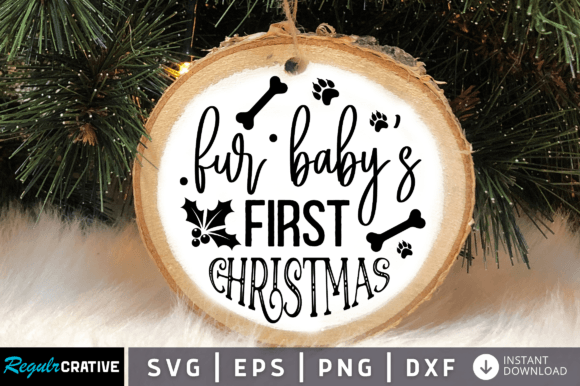 Download Fur Babys First Christmas SVG Design - Sign Collection