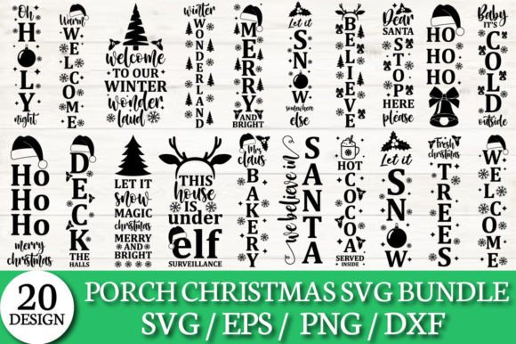 Download Porch Christmas Sign SVG Bundle - Sign Collection