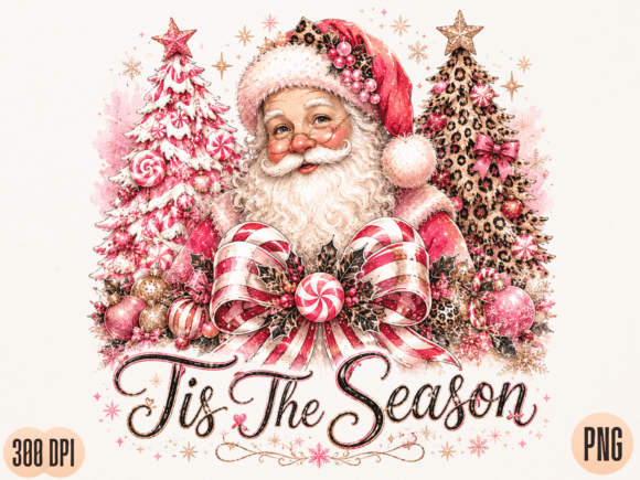 Download 'Tis the Season Santa PNG Design, Pink C - Sign Collection