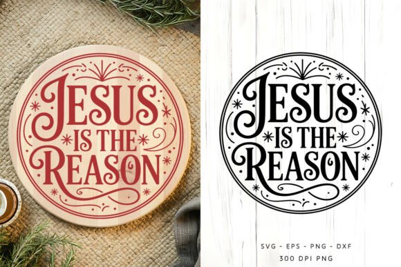 Download Jesus Christmas Round Sign SVG PNG - Sign Collection
