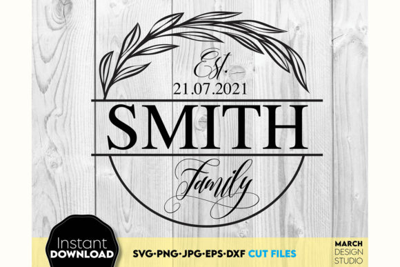 Download Family Monogram Sign SVG Split Last Name - Sign Collection