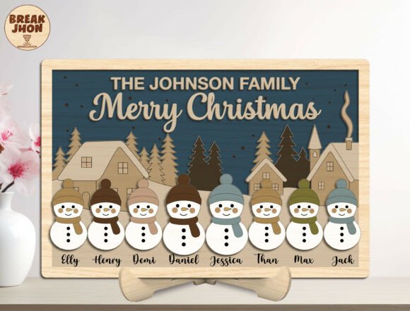 Download Family Snowman Christmas Sign SVG - Sign Collection