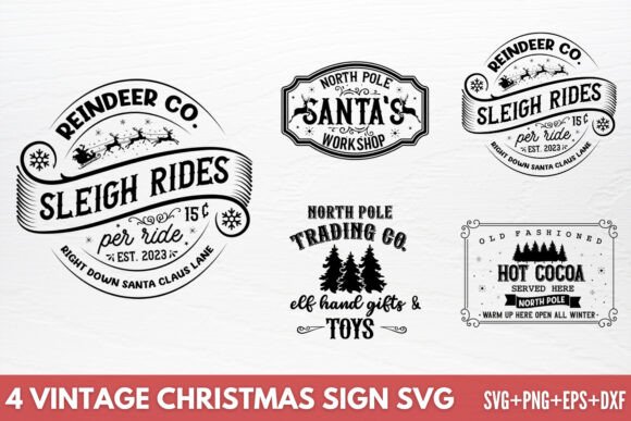 Download Vintage Christmas Sign SVG - Premium Resources