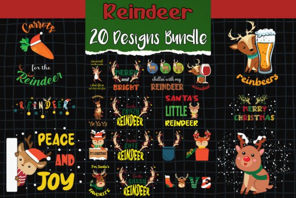 Download Reindeer SVG 20 Designs - Sign Collection