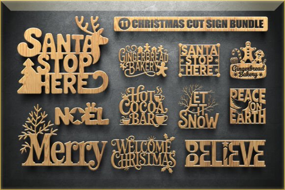 Download Christmas Cut Sign Bundle - Sign Collection